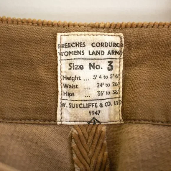 1947 Vintage Corduroy Riding Pants Women's Size Small - Picture 6 of 8